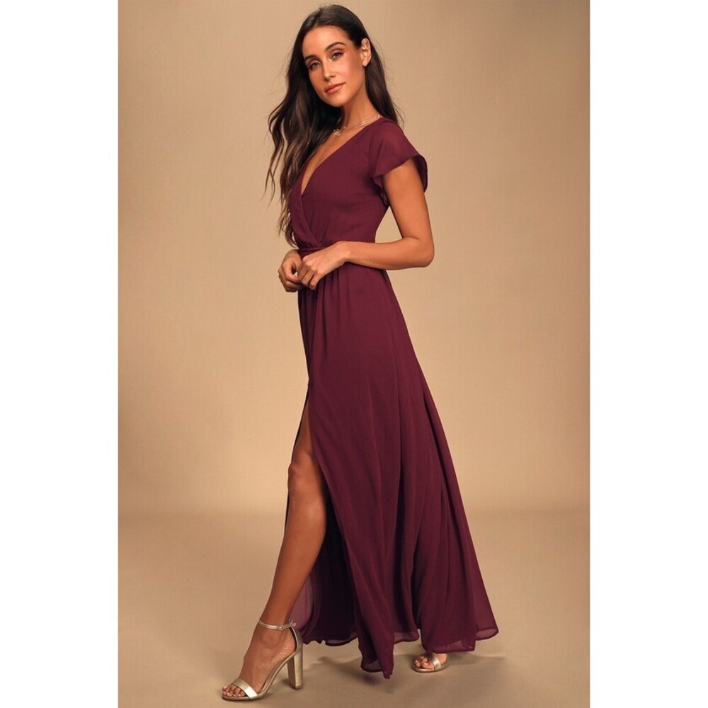Lost in the Moment Burgundy Maxi Dress